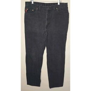 VTG Mustang Jeans‎ Mens 36x32 Black Straight Mid Rise 100% Cotton Denim 5 Pocket